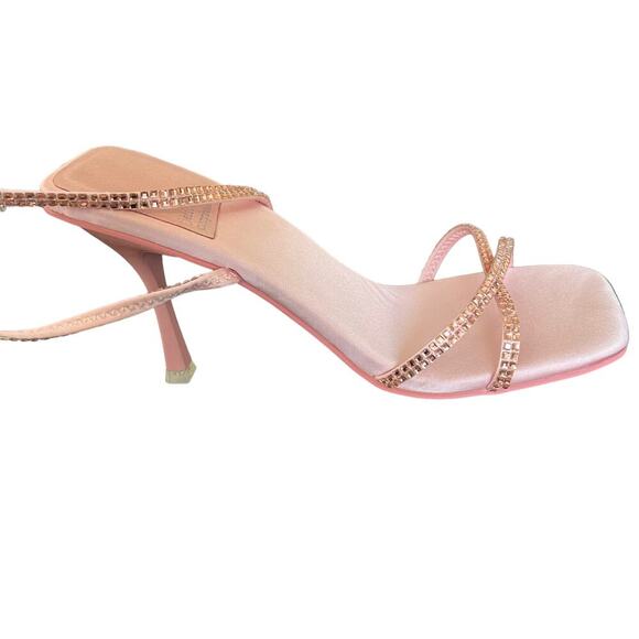 Jeffrey Campbell (Flawed) Shimmer Heel in Pink Satin NEW Size 10 - Picture 8 of 9
